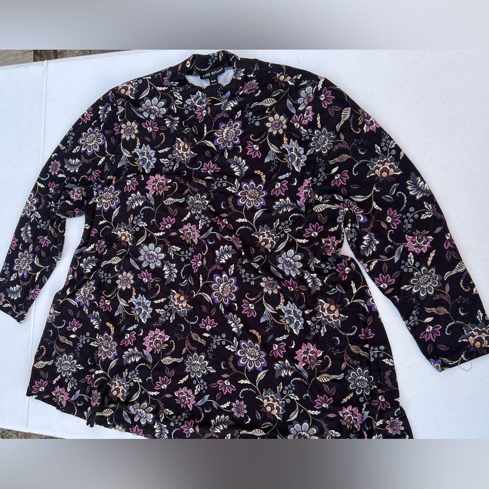 Lane Bryant Black Floral Blouse 18/20